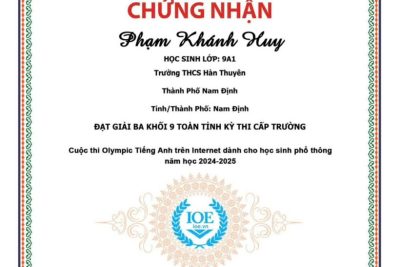 VINH DANH HỌC SINH ĐẠT GIẢI IOE CẤP TRƯỜNG